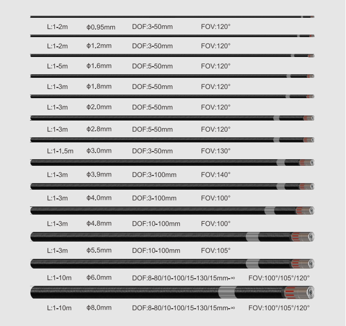 Probe Diameter and Insertion Tube Length: